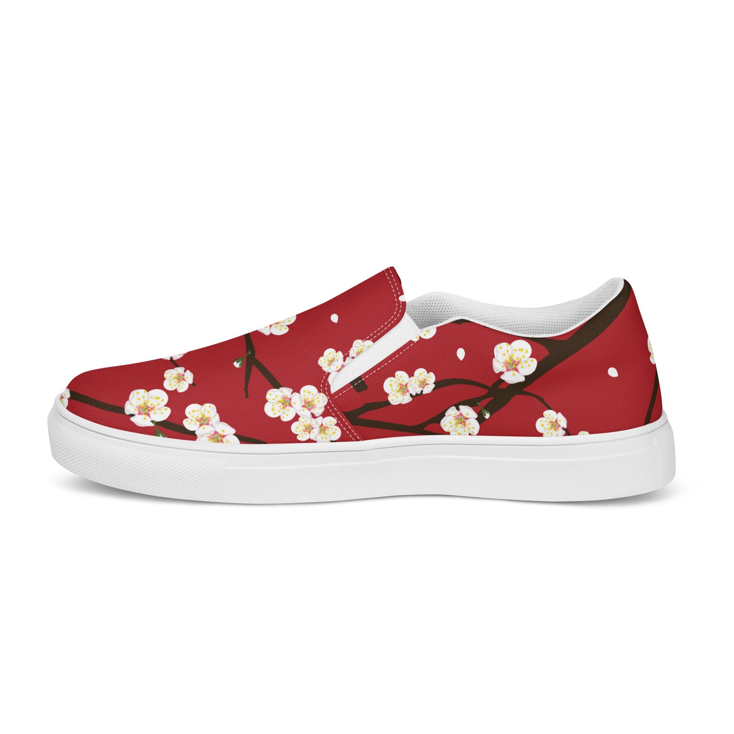 Silk Road | Women’s Slip-on Canvas Shoes | Red Blossom