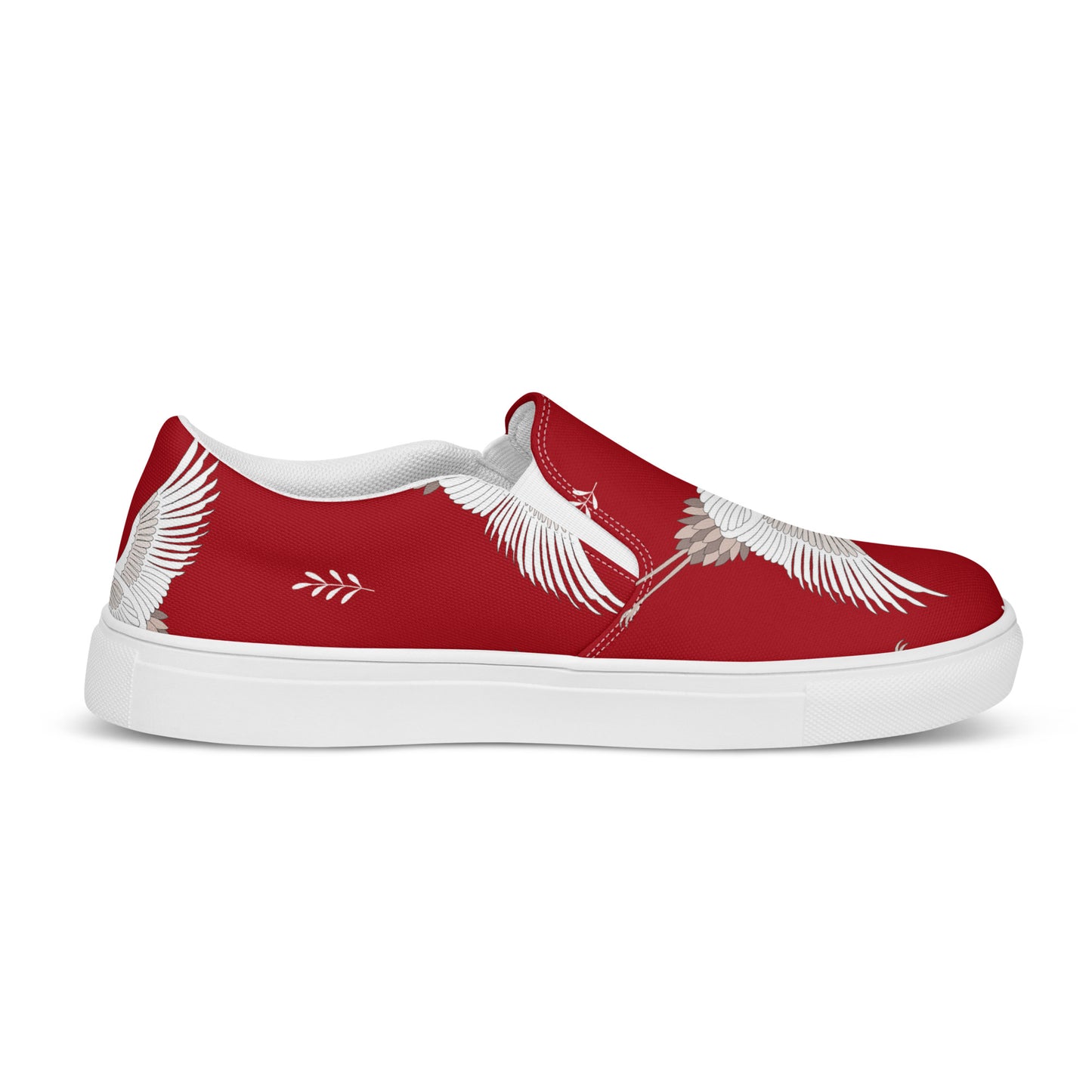 Silk Road | Women’s Slip-on Canvas Shoes | Red Crane