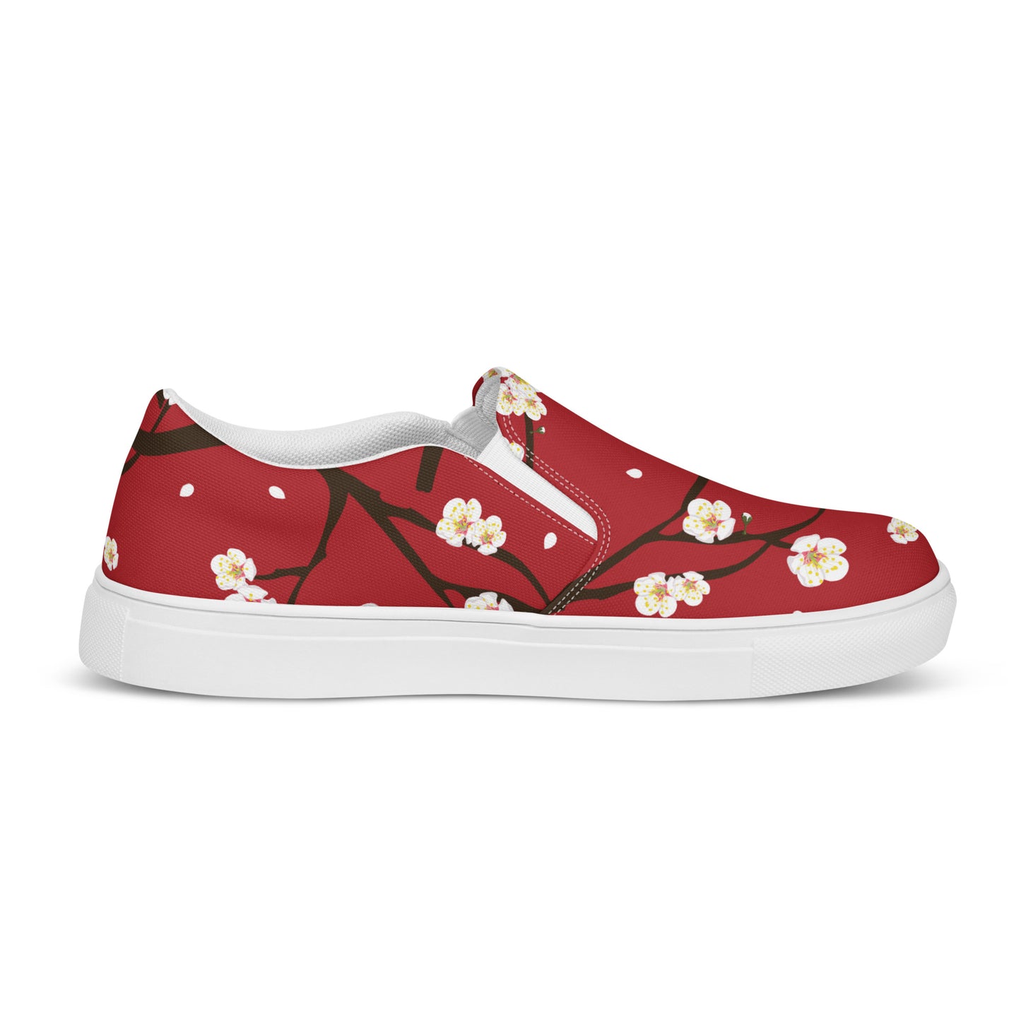 Silk Road | Women’s Slip-on Canvas Shoes | Red Blossom