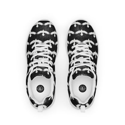 WildSage Market womrns white raven athletic shoes with white raven pattern and white laces